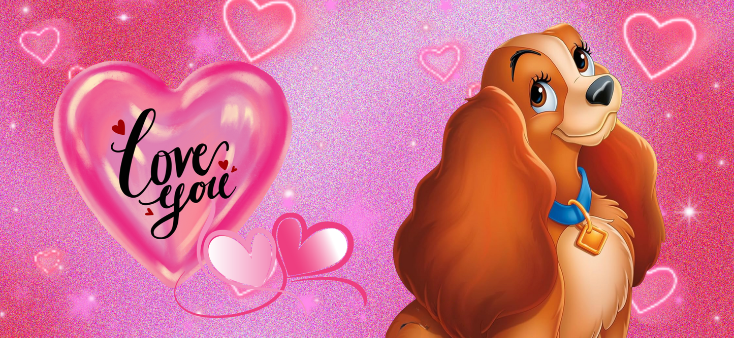 Cute Love-Themed Cartoon Dog Tumbler – Perfect Gift for Her