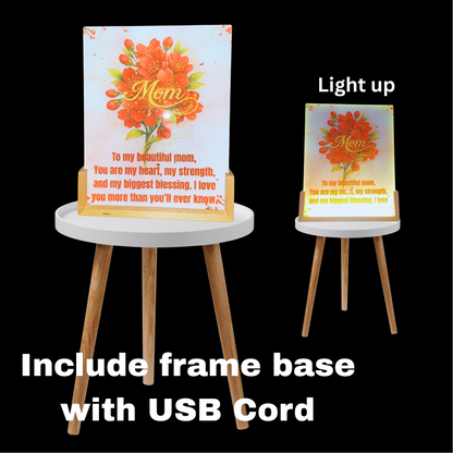 Light-Up Acrylic Mom Plaque – A Gift from the Heart/ 8x10