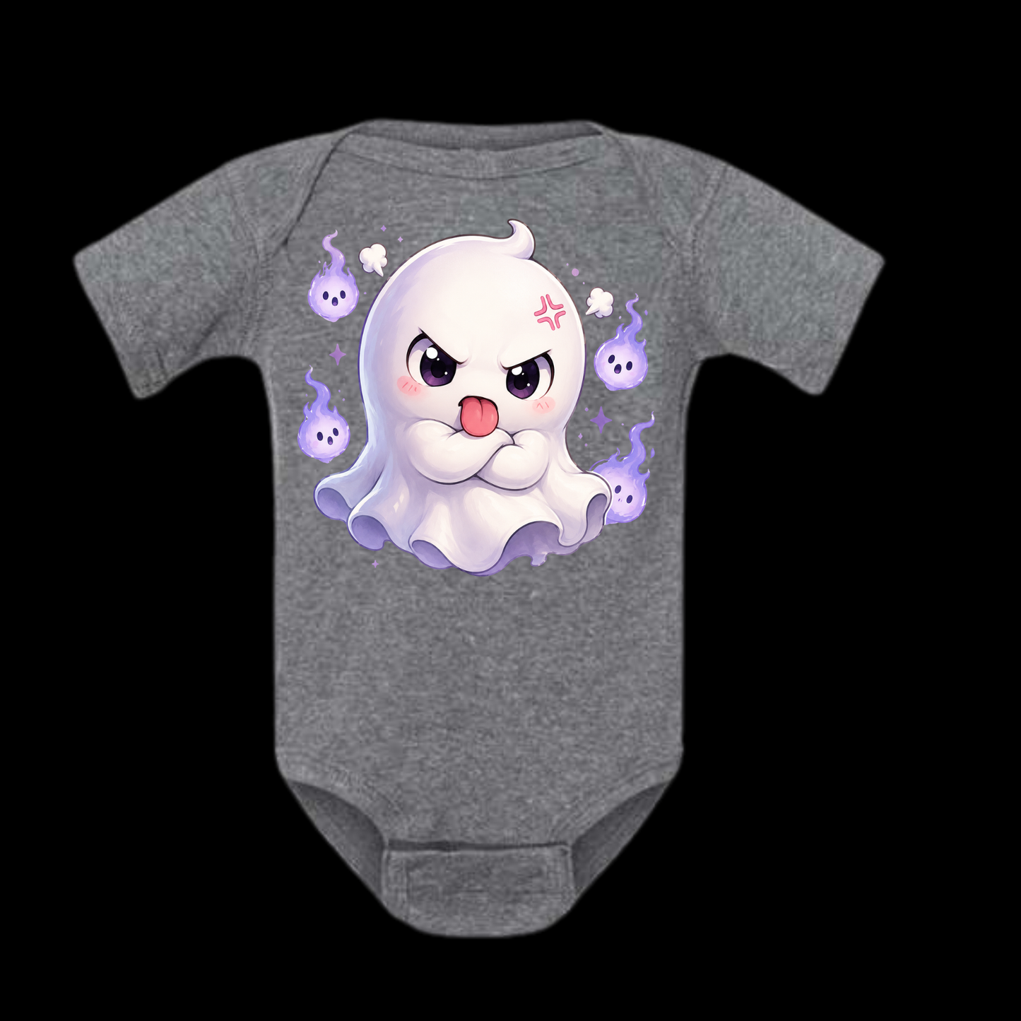 Angry Ghost Baby Bodysuit | Funny Halloween Infant One Piece | Kawaii Ghost Baby Outfit | Spooky Baby Shower Gift | Halloween Baby Clothes