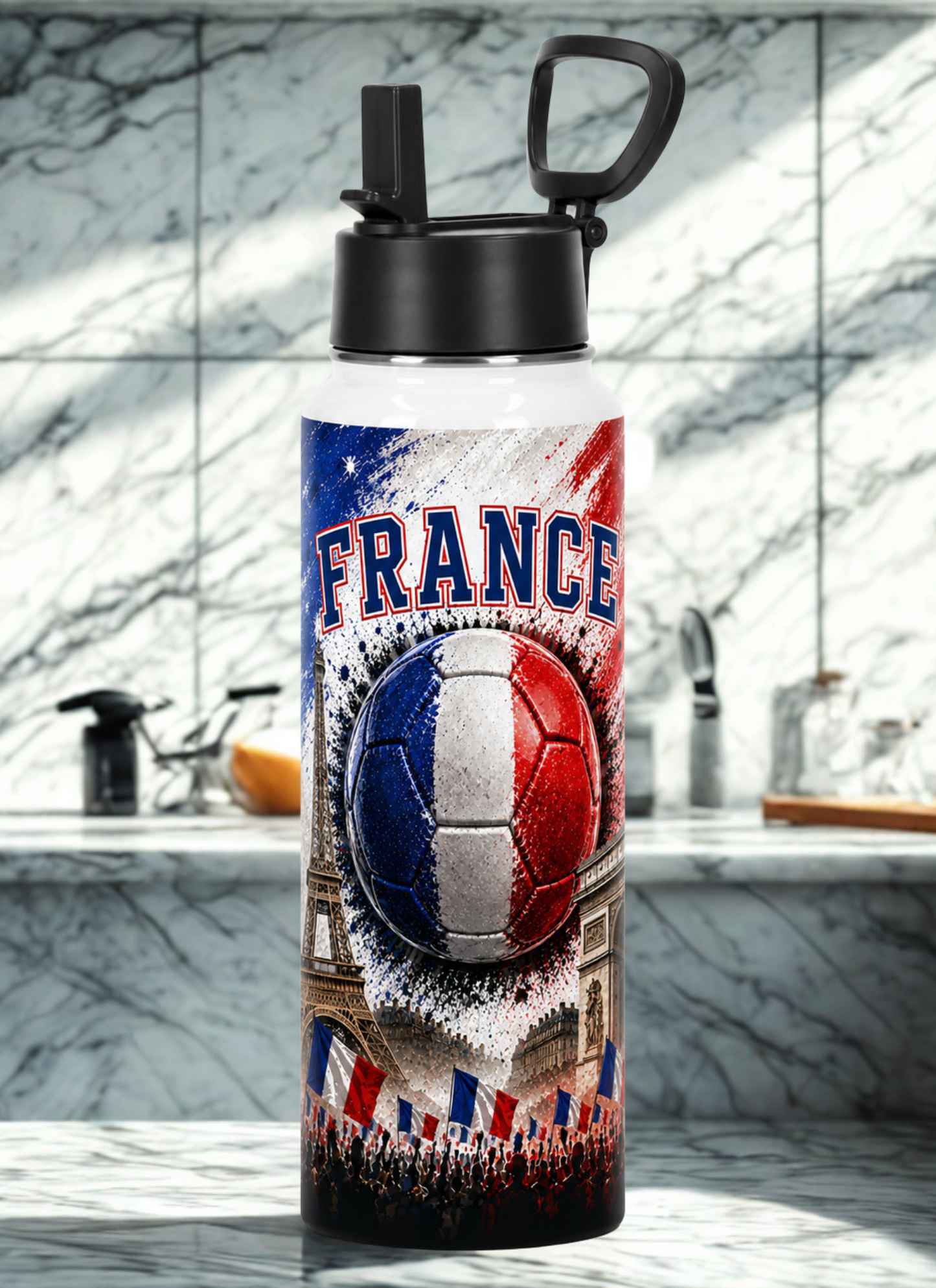 Soccer 2026 Stainless Steel Water Bottle – Patriotic Sports Bottle