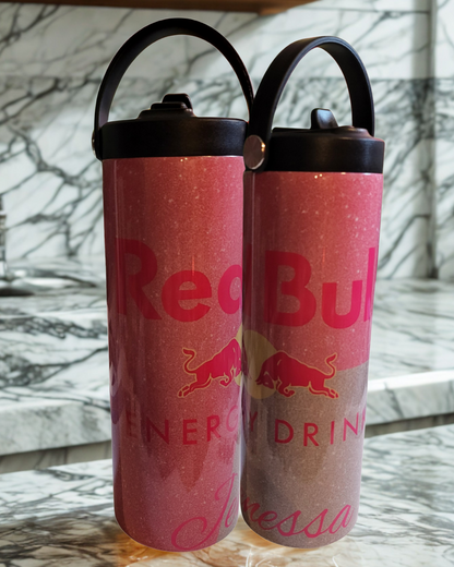 Custom Drink-Inspired Water Bottle – 20 & 22oz Stainless Steel with Flip Lid (Dr Pepper, Modelo, Red bull etc)