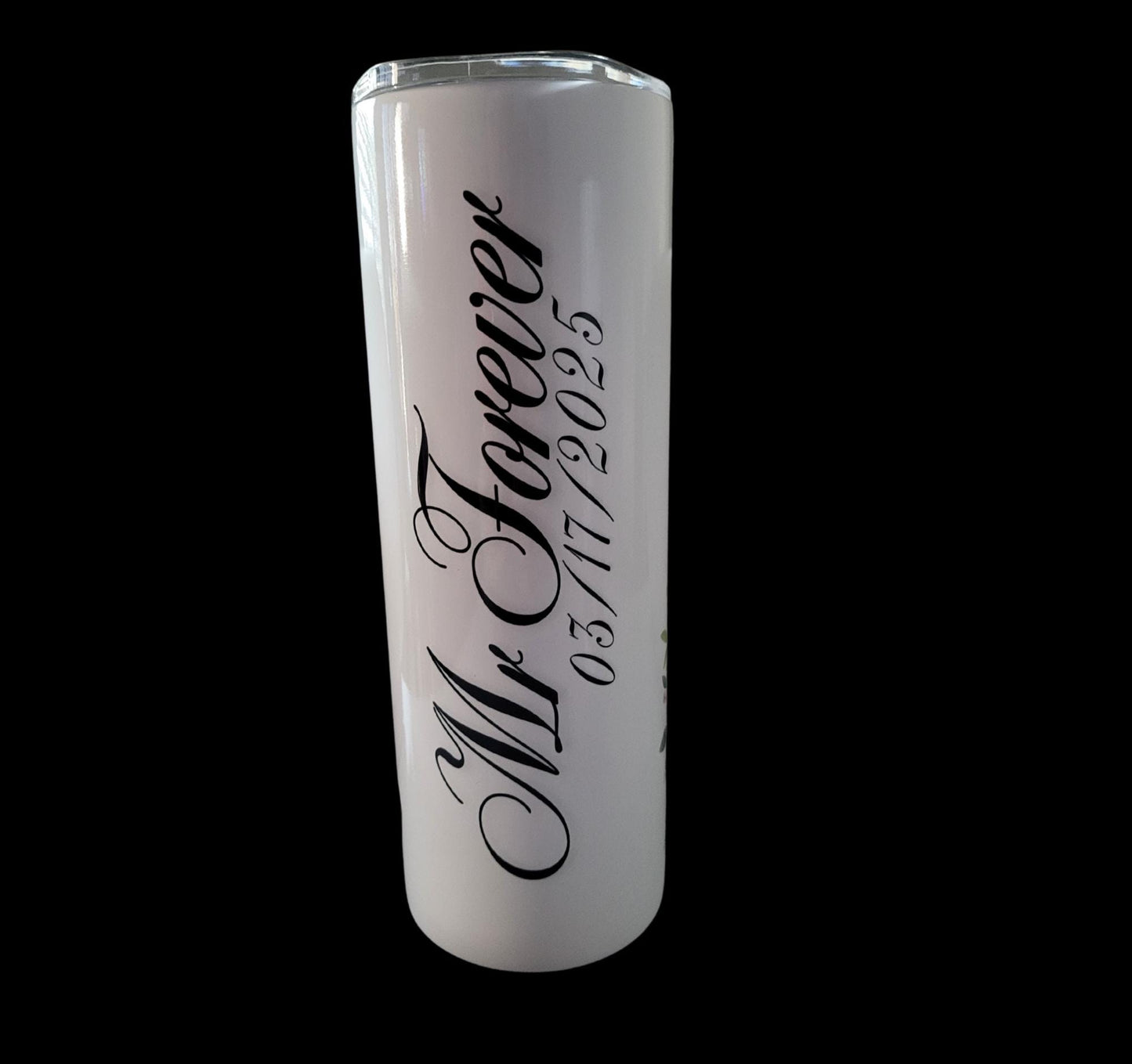 20 Oz Tumbler weddings, bachelor parties, anniversaries, or engagement gifts, personalized with names.