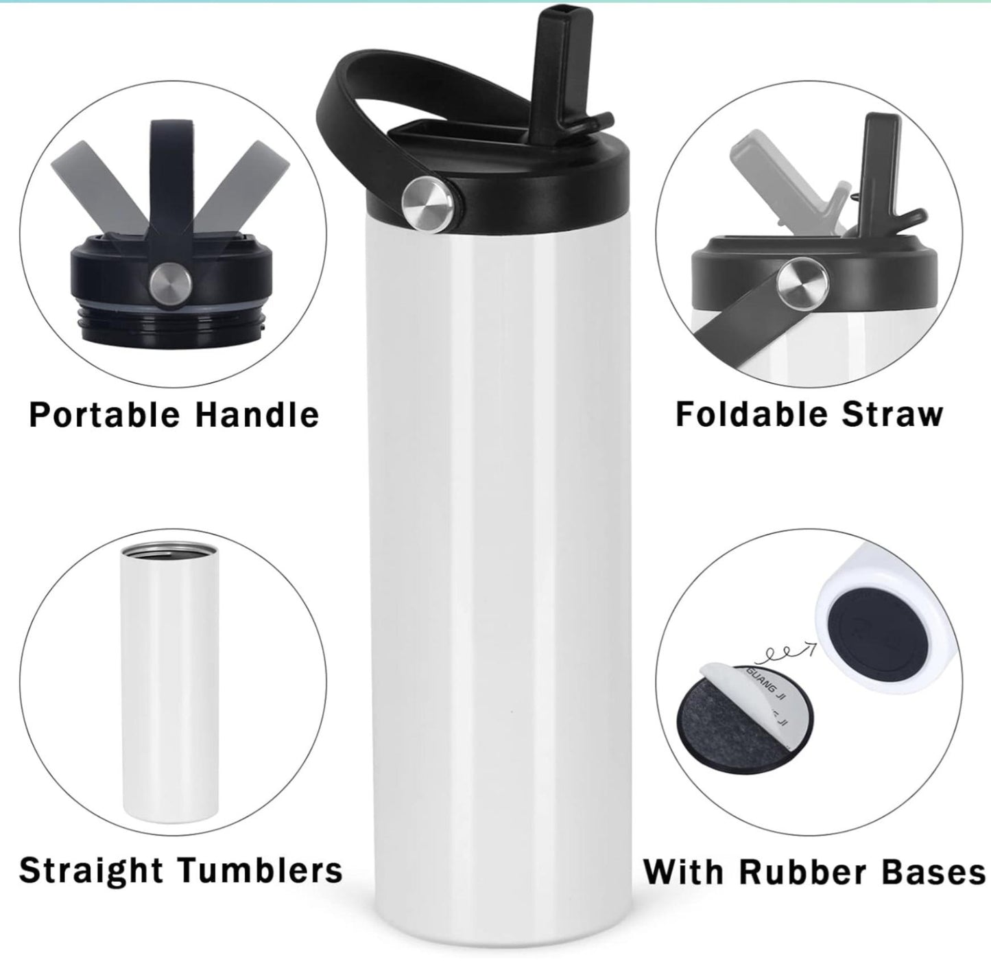 Tumbler – 20 oz Stainless Steel Cup – Heart and Flower Design