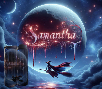Personalized 20 oz Tumbler - Witch and Moon AI Design