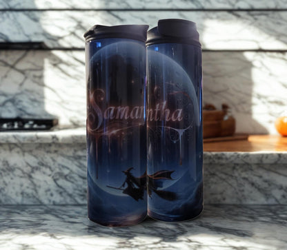 Personalized 20 oz Tumbler - Witch and Moon AI Design