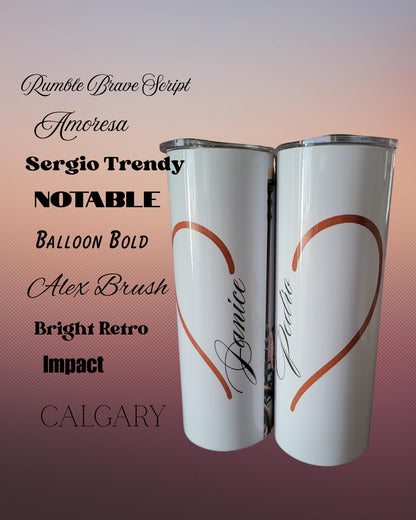 Personalized Couples 20oz Tumbler Set Inspired by all time character favorites.