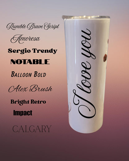 Personalized 20oz Rose Tumbler – Vacuum Insulated Stainless Steel