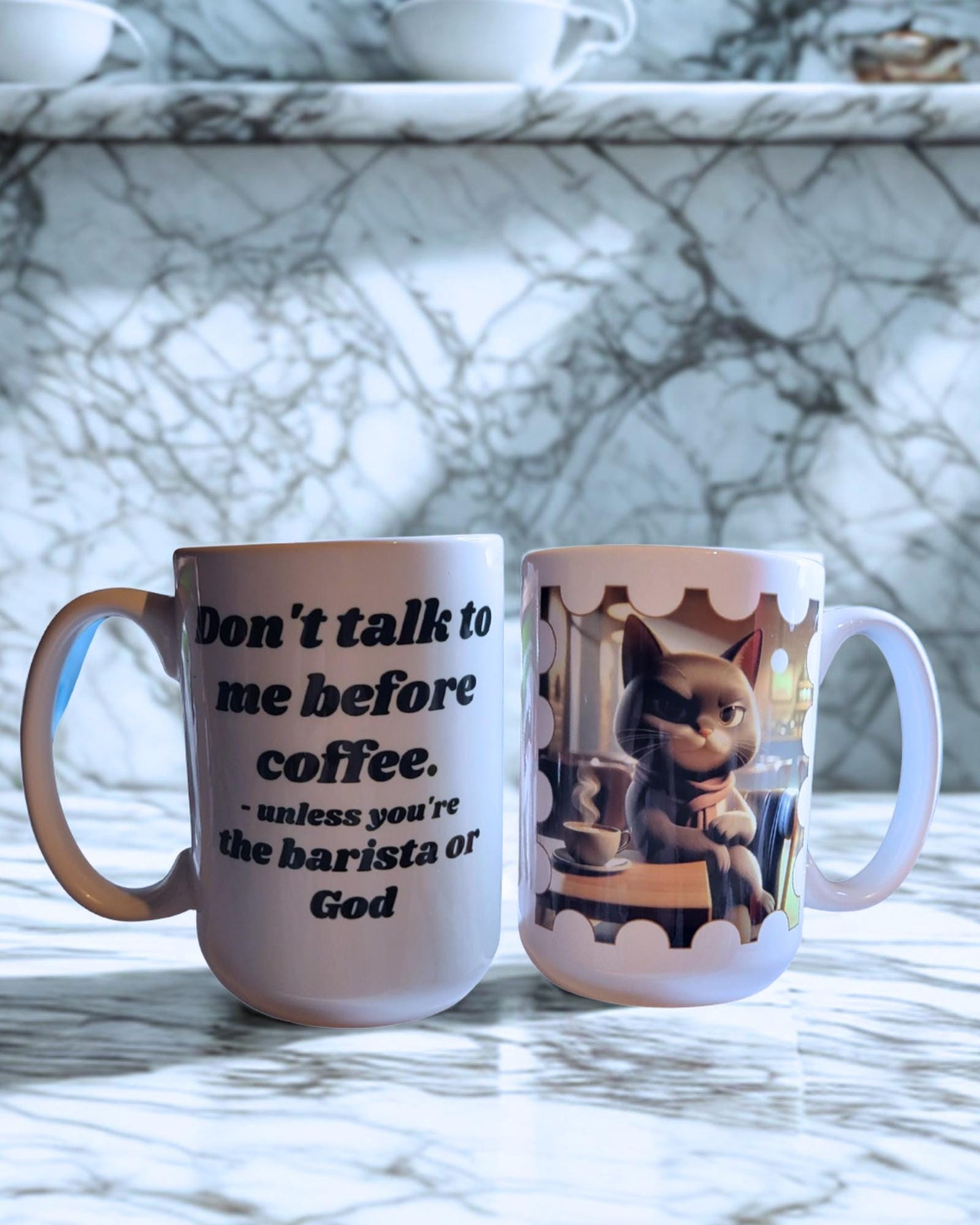 Catitude coffee Mugs: Sassy  Ceramic Cup for Cat Lovers and atitude.