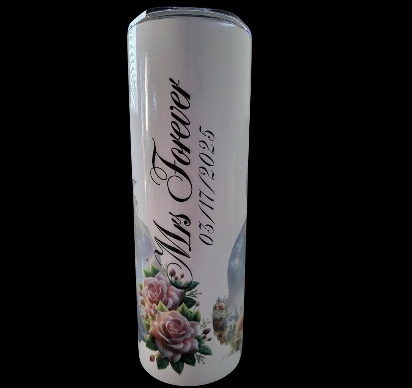 Personalized Bride Tumbler: Wedding Veil & Crown, Custom Name 20oz