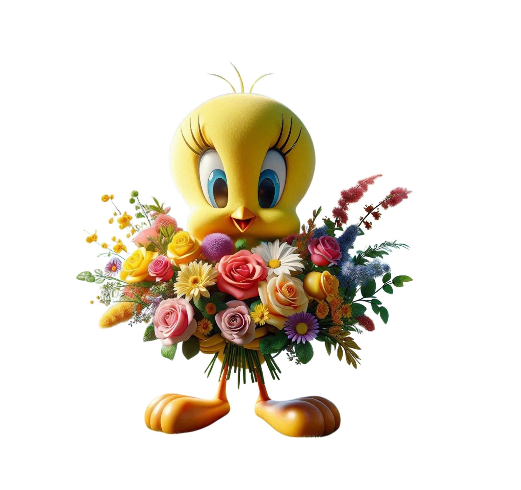 Personalized Tweety Bird Tumbler: 20oz Stainless Steel Floral Travel Cup