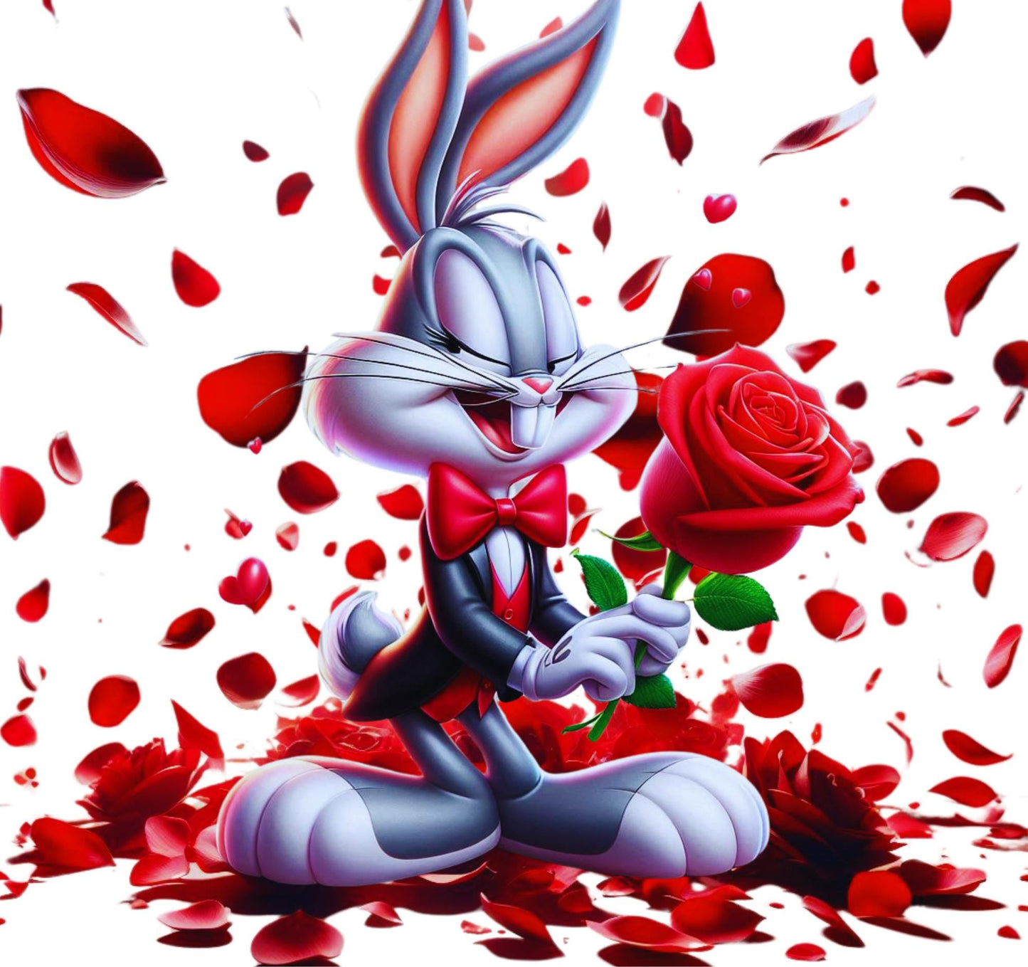 Flirty Tumbler – 20oz Stainless Steel Cup with Roses, Personalized Cartoon Drinkware for Fans