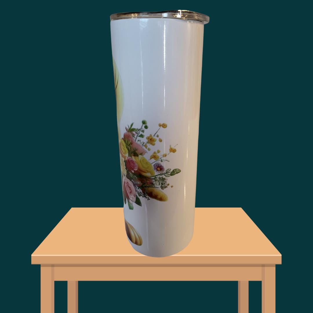 Personalized Tweety Bird Tumbler: 20oz Stainless Steel Floral Travel Cup