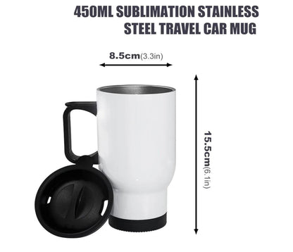 Personalized "Sweater Weather and Pumpkin Spice Forever” Stainless Steel Travel Mug – 15oz (450ml)