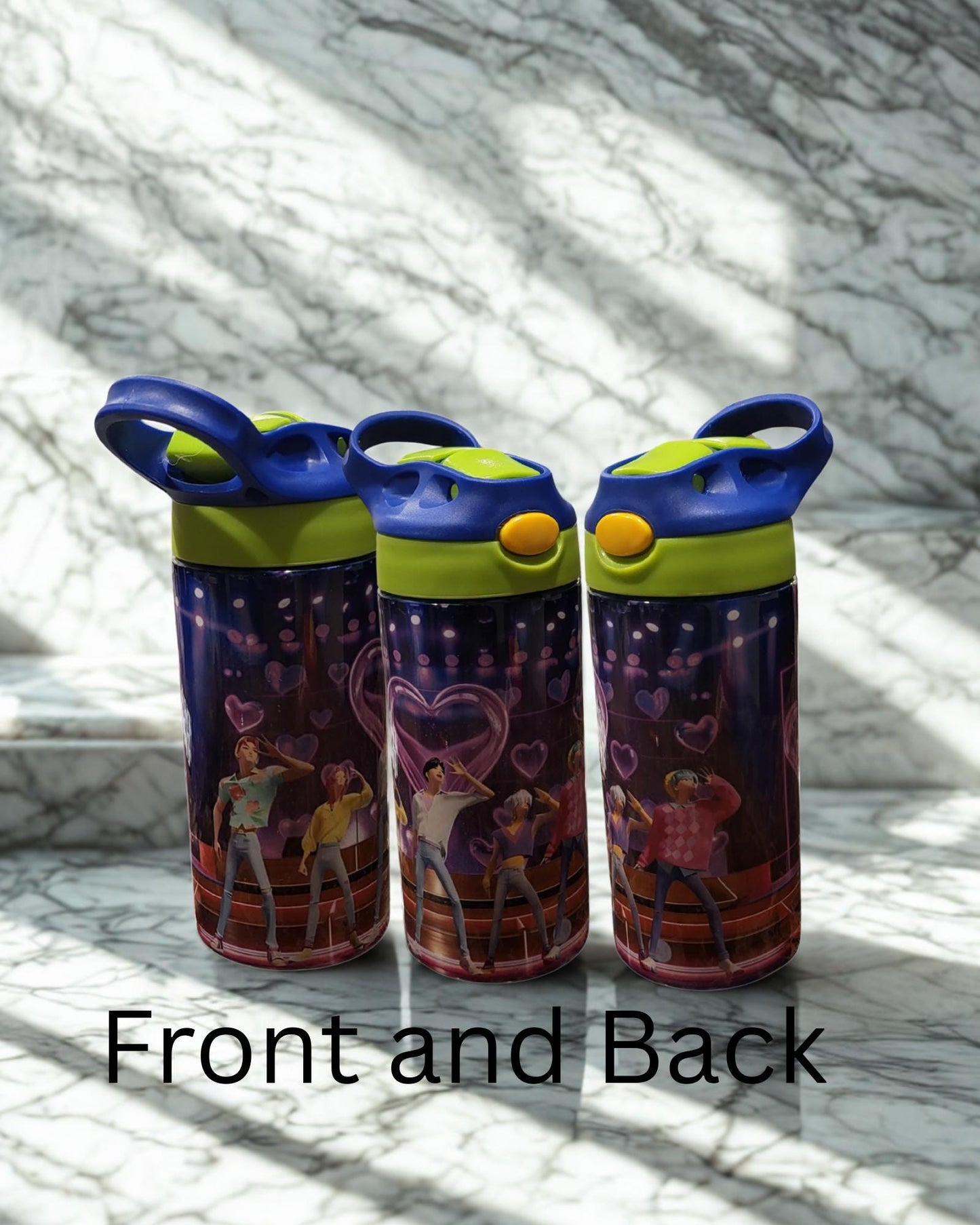 Saja Boys - K-Pop Demon Hunter Water Bottle – Leakproof Flip Top Lid – 12 oz BPA-Free Plastic