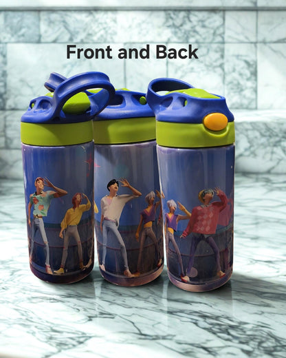 Saja Boys - K-Pop Demon Hunter Water Bottle – Leakproof Flip Top Lid – 12 oz BPA-Free Plastic