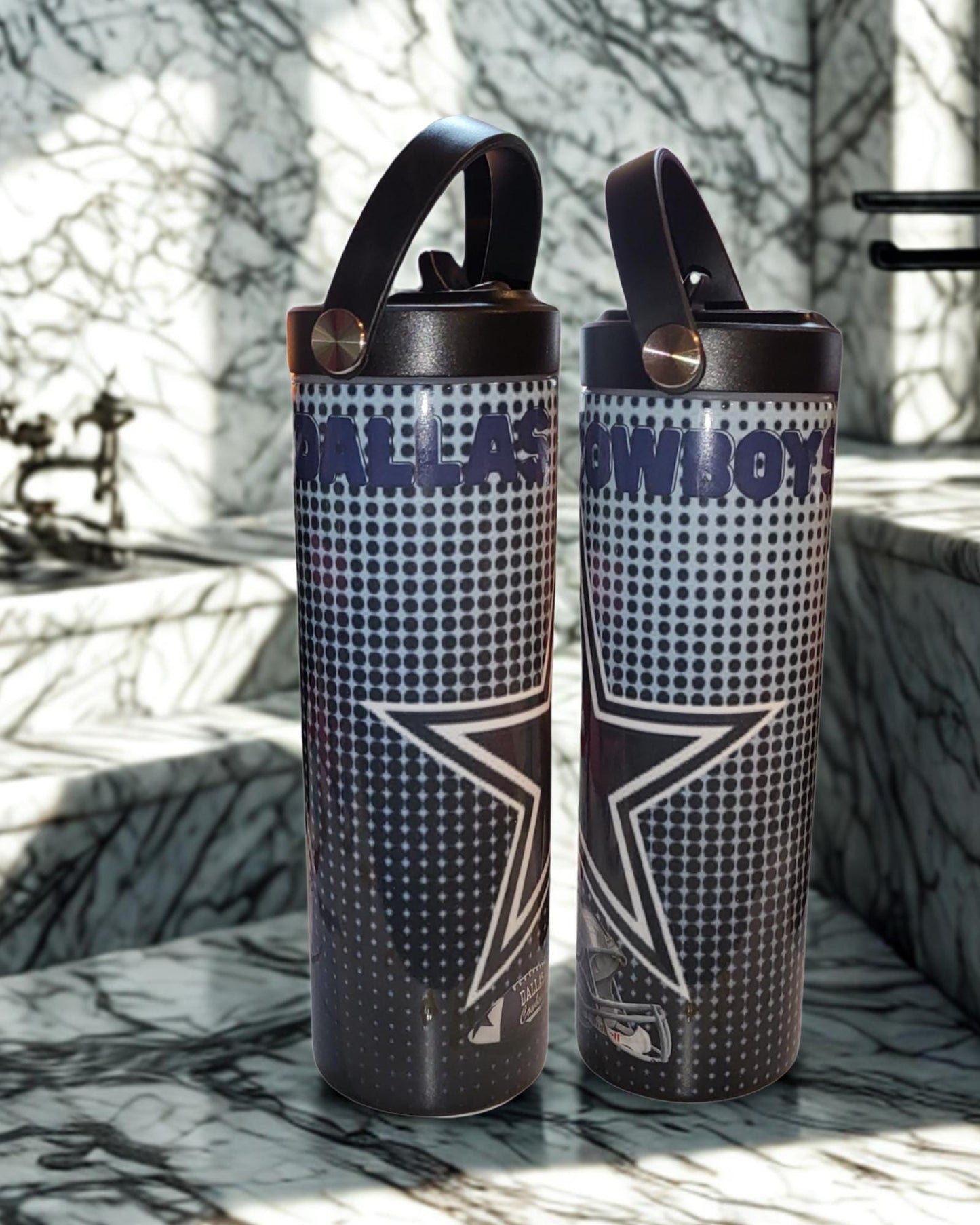 Dallas Cowboys Water Bottle 20- 22oz Stainless Steel Sports Tumbler