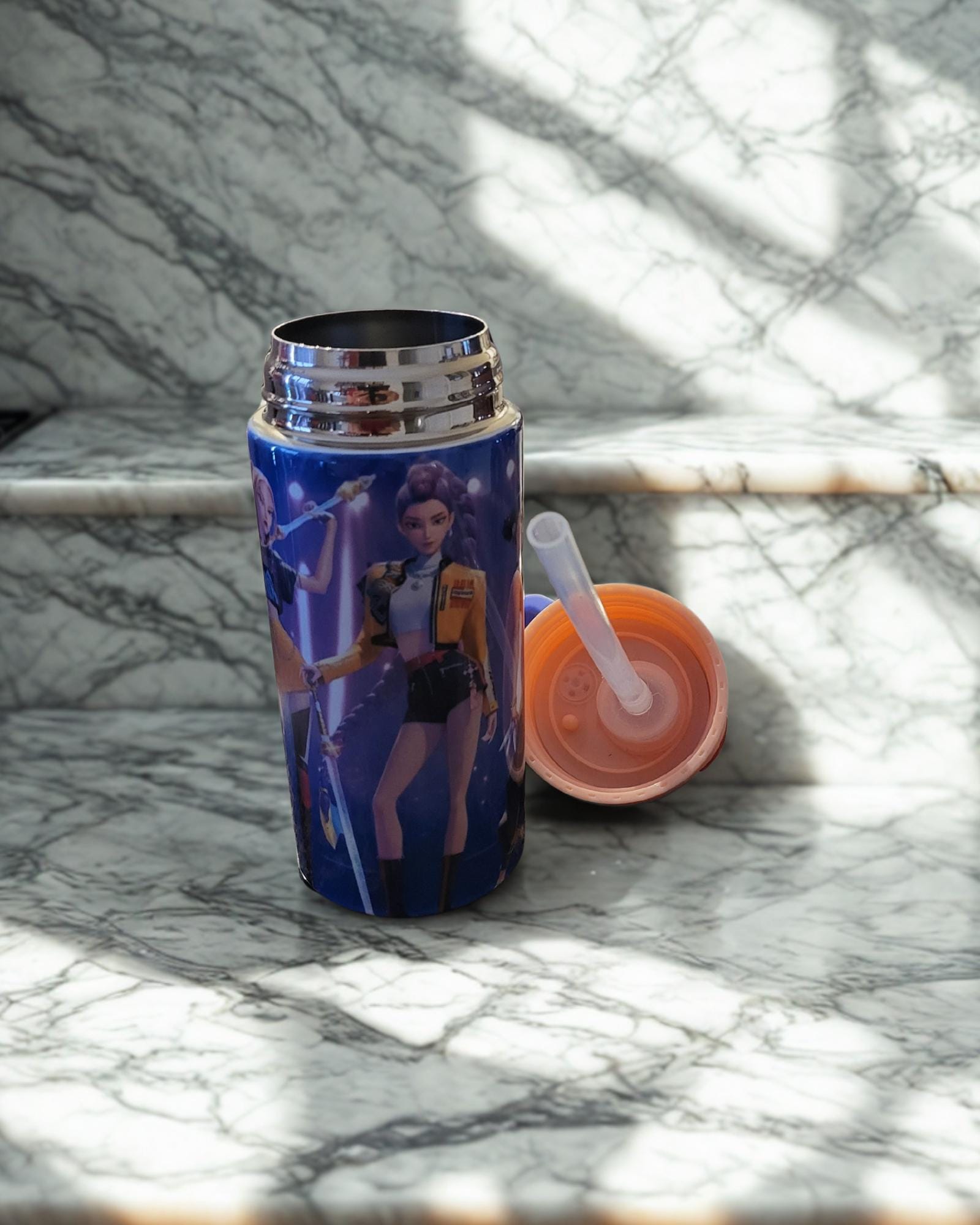 K-Pop Demon Hunter Water Bottle – Leakproof Flip Top Lid – 12 oz BPA-Free Plastic