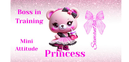 Personalized Mom Water Bottle and daughter sippy: Queen Bear Design - 20 oz Stainless Steel Tumbler and sippy cup