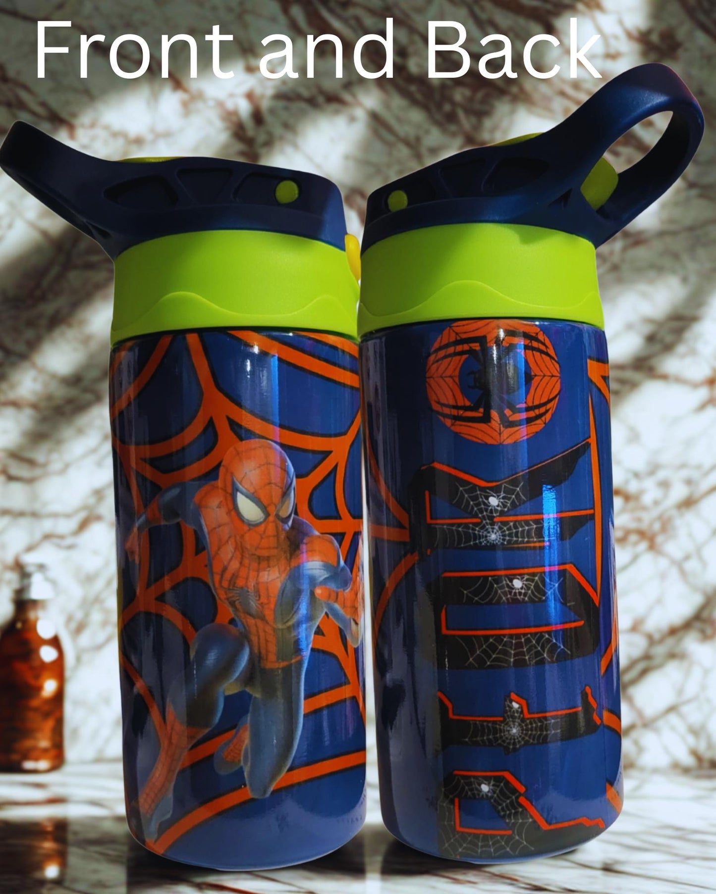 Kids Water Bottle – 12oz Stainless Steel Sublimation Bottle with Flip Lid – Choose favorite anime, and characters.
