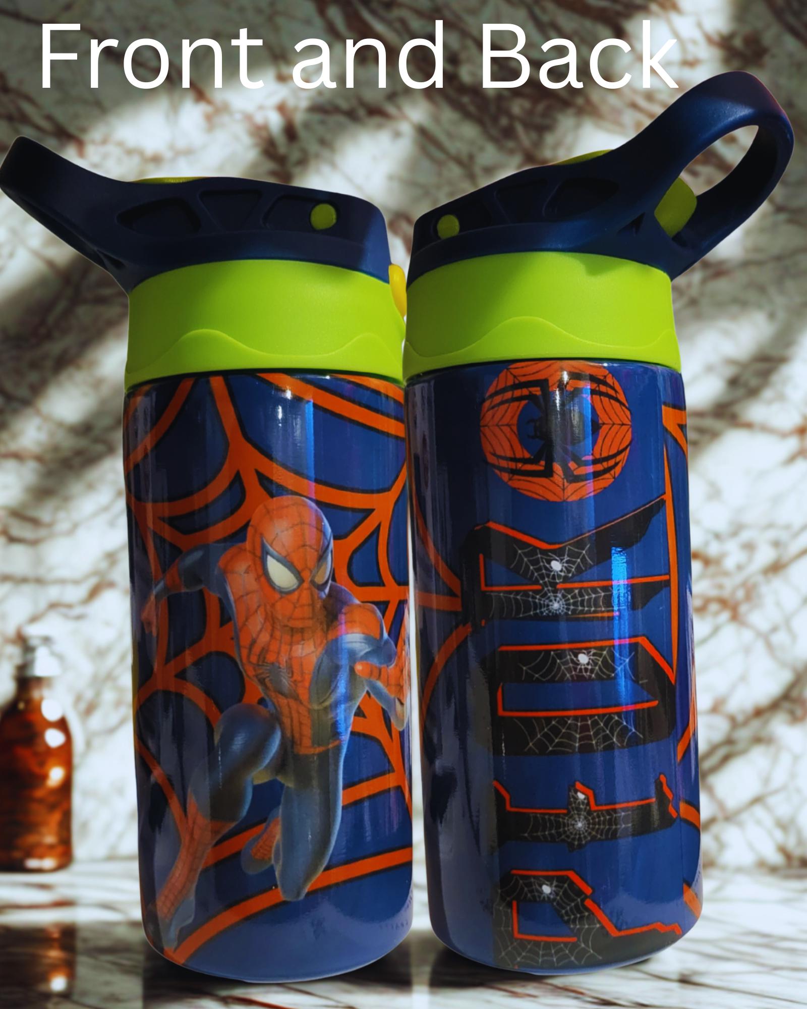 Kids Water Bottle – 12oz Stainless Steel Sublimation Bottle with Flip Lid – Choose favorite anime, and characters.