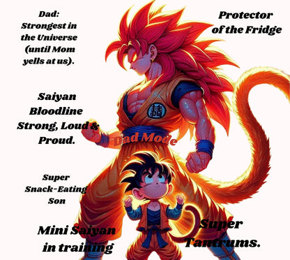 Personalized Dad and Son on white water bottle Set: Anime Design