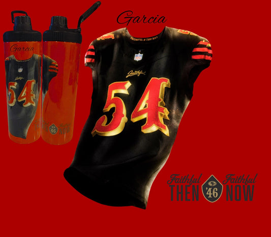 Personalized San Francisco 49ers Football Jersey Water Bottle – Custom Name & Number Design