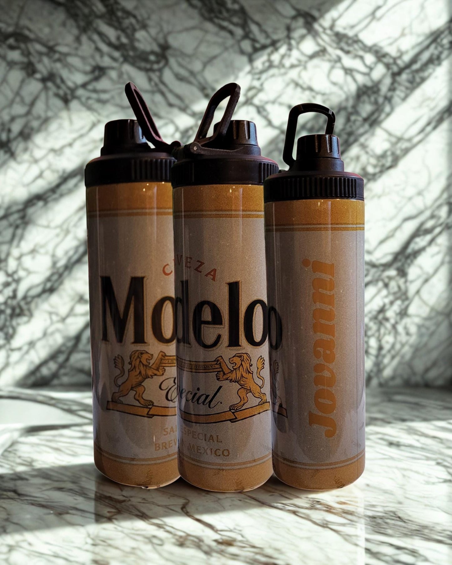 Custom Drink-Inspired Water Bottle – 20 & 22oz Stainless Steel with Flip Lid (Dr Pepper, Modelo, Red bull etc)