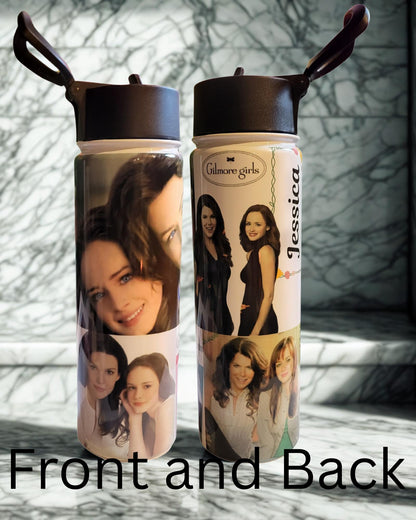 Personalized water bottle with your favorite Tv series actor. Add your name.