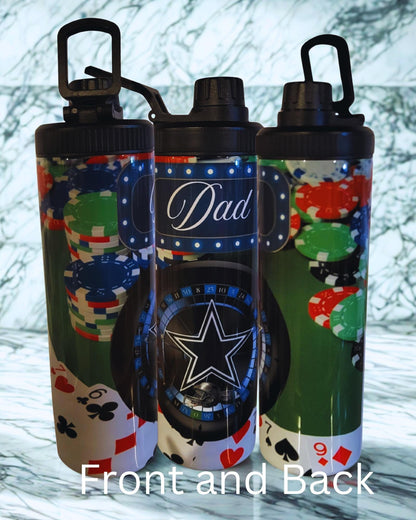 Lucky Casino Water Bottle – 20oz Stainless Steel with your favorite team.