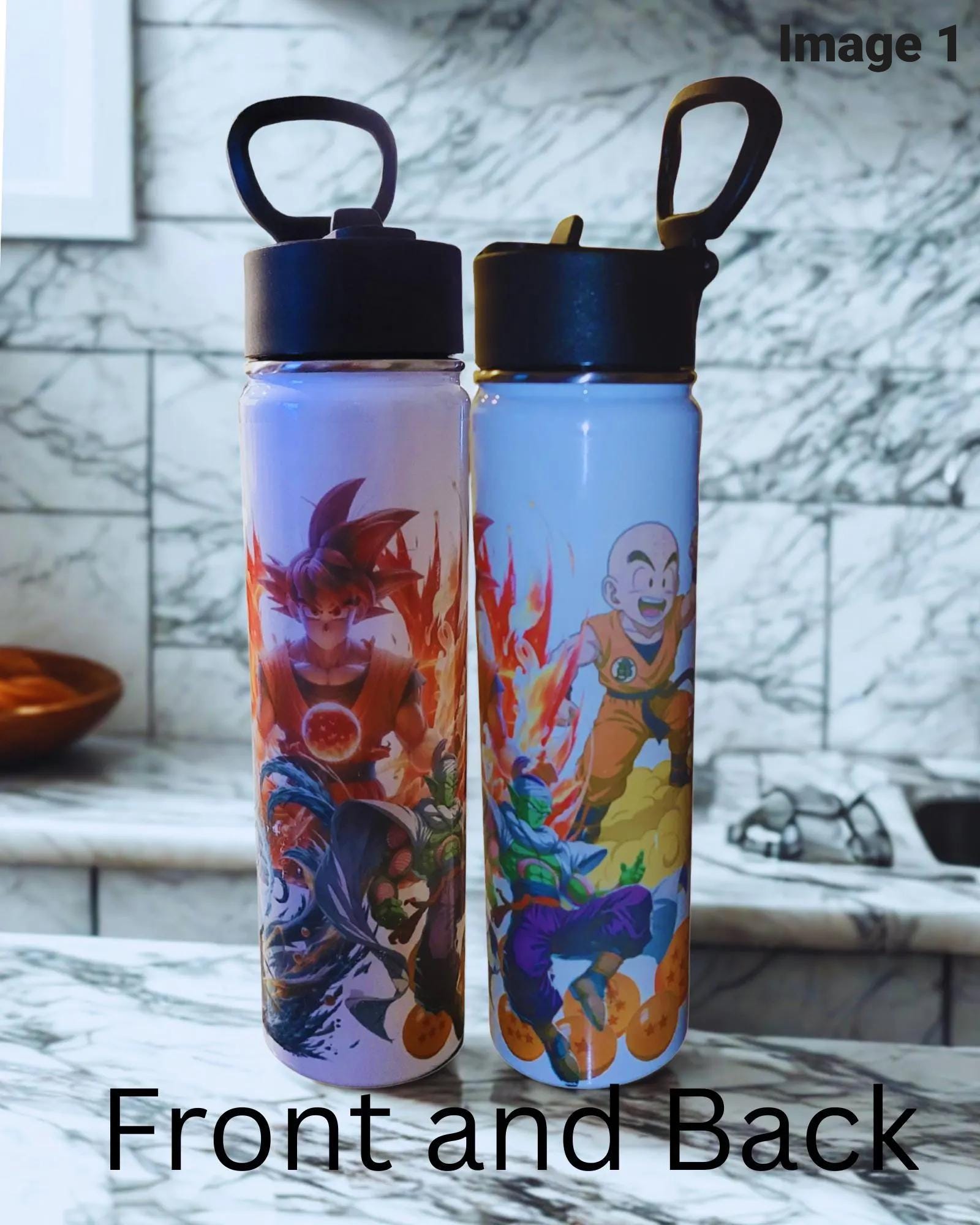 Custom Anime Water Bottle – 22 OZ Design (Front & Back)