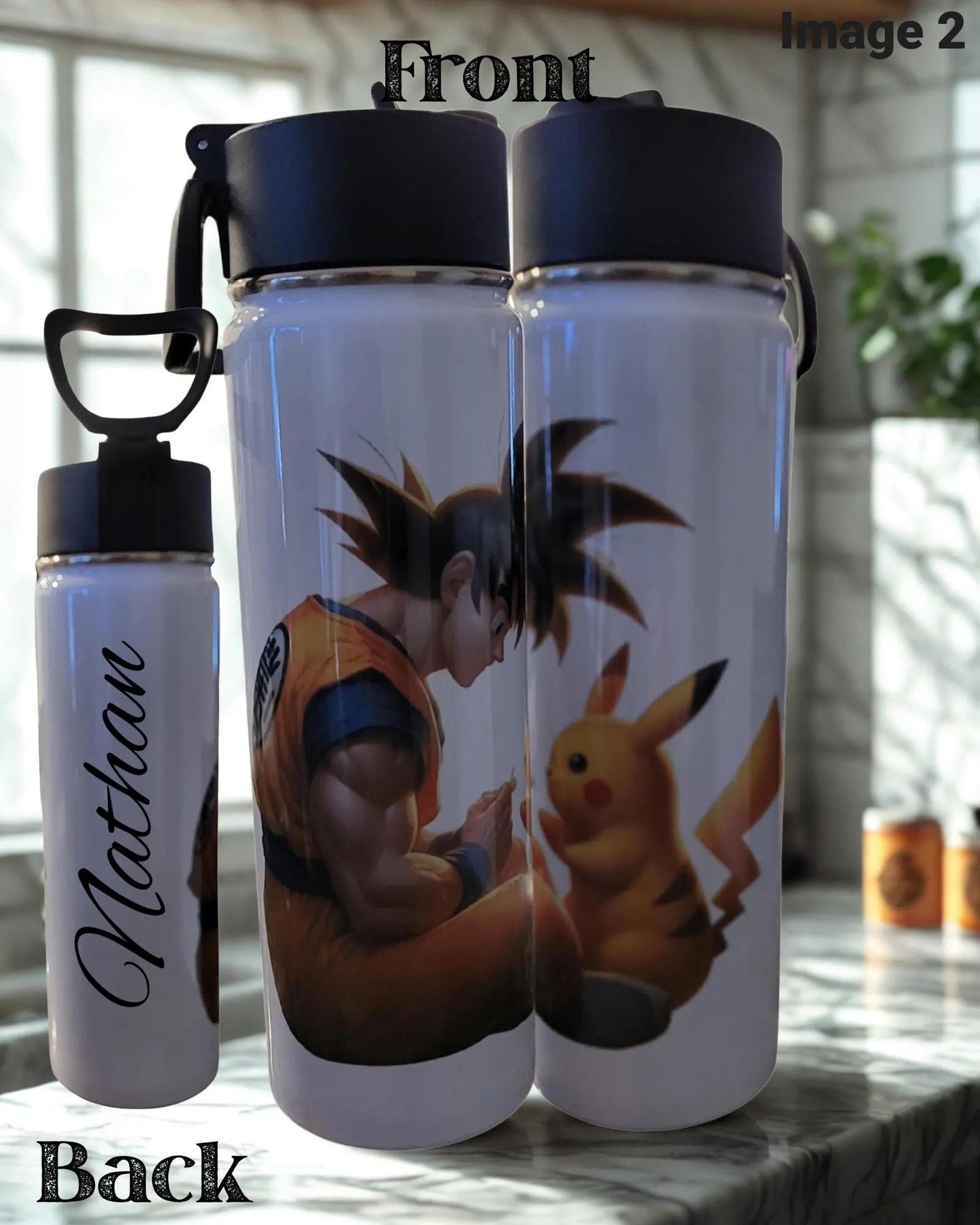 Custom Anime Water Bottle – 22 OZ Design (Front & Back)