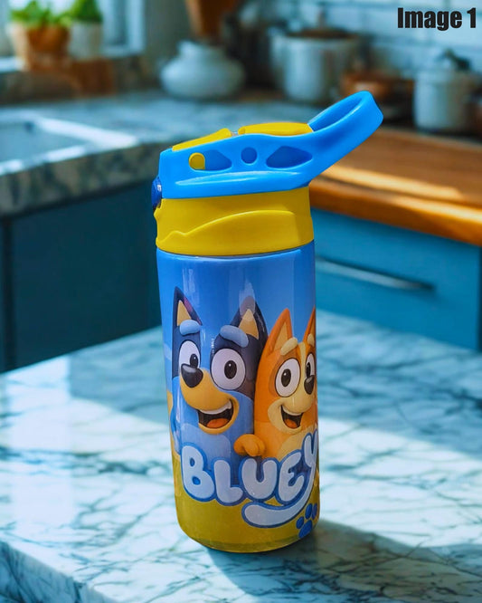 Cartoon Sippy Cup Personalized Kids Water Bottle with Flip Lid – 12 oz Leakproof Bottle