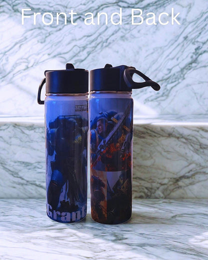 Custom Water Bottle, video game characters– Personalized Stainless Steel Tumbler – Front & Back Full Wrap Design