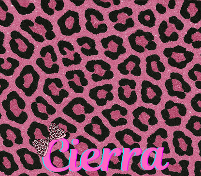 Pink Leopard Print Personalized Water Bottle – 22oz Stainless Steel with Flip Lid