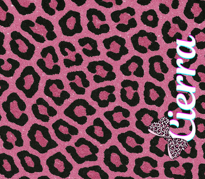 Pink Leopard Print Personalized Water Bottle – 22oz Stainless Steel with Flip Lid