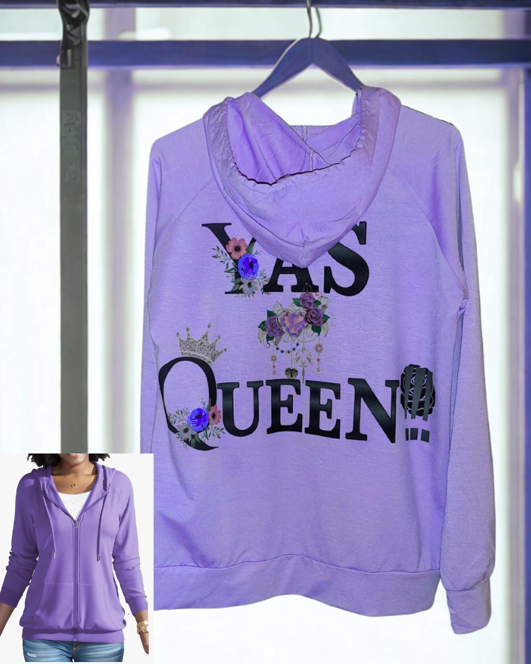 YAS QUEEN Floral Zip-Up Hoodie