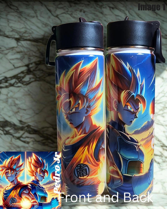 Personalized Anime Water Bottle – 22oz Stainless Steel Anime Drinkware (Anime images options listed)