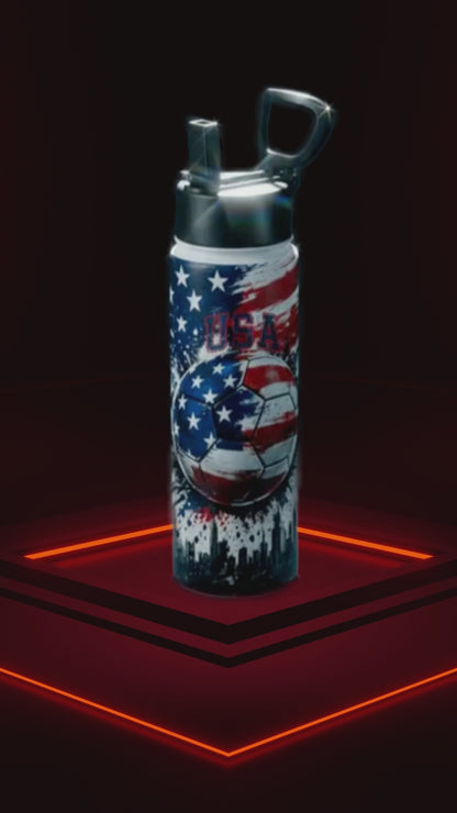 Soccer 2026 Stainless Steel Water Bottle – Patriotic Sports Bottle