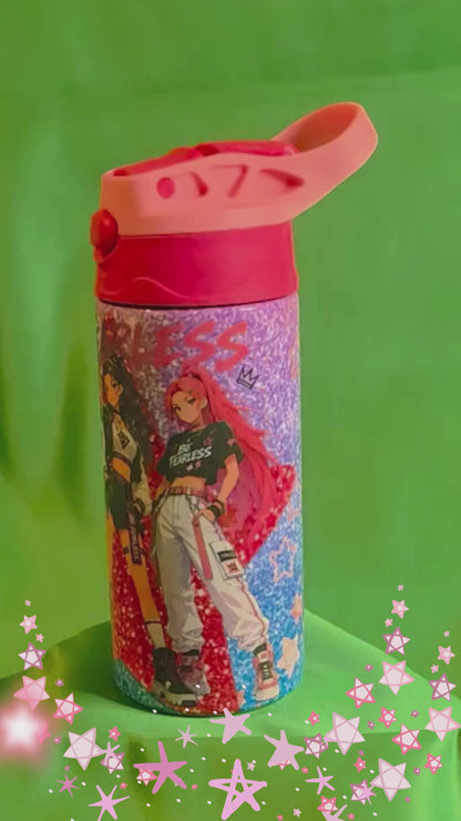 Girls Water Bottle – Personalized Kids' Stainless Steel Bottle/ 12 OZ/ Inspired by K-pop