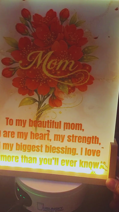 Light-Up Acrylic Mom Plaque – A Gift from the Heart/ 8x10
