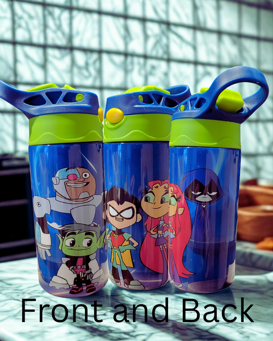 Teen Titans Go Kids Water Bottle (Front & Back Design)